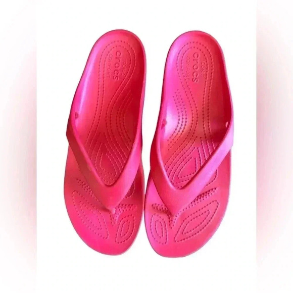 Crocs iconic comfort flip-flops pink Size 10 - Picture 8 of 8